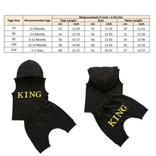 Load image into Gallery viewer, King Boy Sleeveless Hooded Tops+Shorts Outfits Set