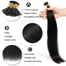 Load image into Gallery viewer, I Tip Hand-Tied 100% Human Hair Extensions