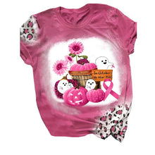 Load image into Gallery viewer, October We Wear Pink Print Ribbons Breast Cancer Awareness Short Sleeve Blouses for Women