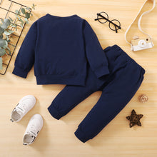 Load image into Gallery viewer, Infant Baby Boy 2PCS Outfits Letter Print Long Sleeve Tops Ripped Pants Set