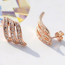 画像をギャラリービューアに読み込む, Rose Gold Diamond-studded Personality Stud Earrings