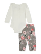 Load image into Gallery viewer, Miniville Baby Girls' Bodysuit Floral Pants & Headband Outfit