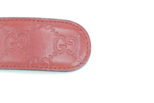 画像をギャラリービューアに読み込む, Gucci ssima Belt Red Embossed Leather