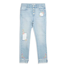 Load image into Gallery viewer, Girls Embroidered Super Skinny Ankle Jeans, Sizes 4-18