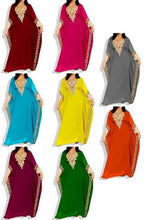 Load image into Gallery viewer, Women Spring Black And Gold Free Size Kaftan Maxi Dress With All Color