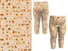 Load image into Gallery viewer, Matzo Flatbread Pattern Kids Leggings Passover