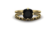 画像をギャラリービューアに読み込む, Black Onyx 2.30 Cts. Engagement Wedding Ring Set