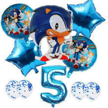 Load image into Gallery viewer, Sonic The Hedgehog Theme 5Th Birthday Balloons, Party Decorations