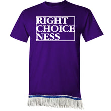 Load image into Gallery viewer, Hebrew Israelite Right Choice Ness, Righteousness, T Shirt with Fringes,