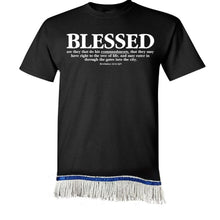 Load image into Gallery viewer, Hebrew Israelite T Shirt with Fringes, Blessed - X Nation Brand - 12 Tribes Garments