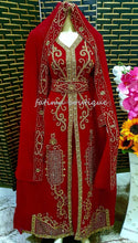 Load image into Gallery viewer, New African Attire Bridesmaid Abaya Long Formal Dresses With Head Scarf