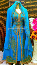 Load image into Gallery viewer, New African Attire Bridesmaid Abaya Long Formal Dresses With Head Scarf