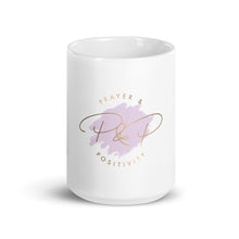 Load image into Gallery viewer, Prayer & Positivity White Glossy Coffee Mug
