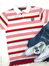 Load image into Gallery viewer, Hebrew Israelite Red Polo Shirt with Fringes