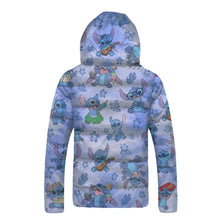 Load image into Gallery viewer, Disney Off Blue Stitch Light Weight Down Winter Jacket
