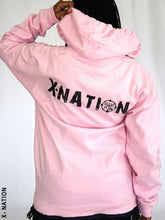 Load image into Gallery viewer, Hebrew Israelite Pink BLESSED Hoodie with Fringes,