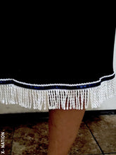 Load image into Gallery viewer, X Nation Hebrew Israelite Women's Blessed T Shirt Dress, with Fringes