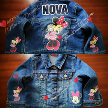 Load image into Gallery viewer, Personalized Cartoons Logos Names Customized Denim Baby Toddler Kids Jean Jacket For Boys Girls