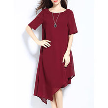 Load image into Gallery viewer, TOMCARRY Women Loose Solid Colored Chiffon Dress