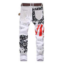 Load image into Gallery viewer, Men's White Casual Stretch Skinny Denim Jogger Pants