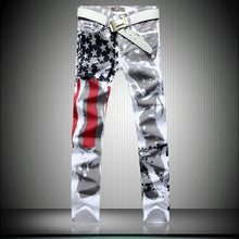 Load image into Gallery viewer, Men's White Casual Stretch Skinny Denim Jogger Pants