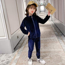 Load image into Gallery viewer, Girls Teen Zip-Up Fall Boutique Velour Tracksuit Set