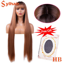 Load image into Gallery viewer, Women Long Fancy Straight Wigs with Bangs
