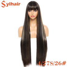 Load image into Gallery viewer, Women Long Fancy Straight Wigs with Bangs