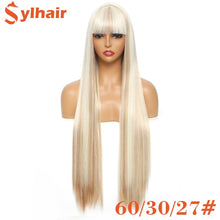 Load image into Gallery viewer, Women Long Fancy Straight Wigs with Bangs