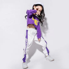 Load image into Gallery viewer, Girls Hip Hop Sweatshirt Croptop Sport Jogger Pant Outfits