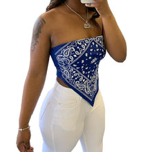 Load image into Gallery viewer, Women's Corset Sexy Crop Tops Bandana Print - slvhasitall