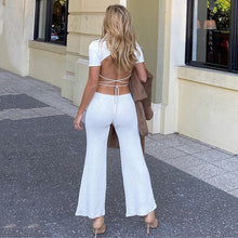 Load image into Gallery viewer, Cotton Sexy Backless Cutout One Piece Pants Jumpsuits