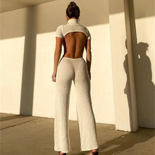 Load image into Gallery viewer, Cotton Sexy Backless Cutout One Piece Pants Jumpsuits