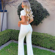 Load image into Gallery viewer, Cotton Sexy Backless Cutout One Piece Pants Jumpsuits