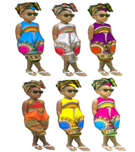 Load image into Gallery viewer, African Dashiki Romper Bazin Bohemian Jumpsuit Children - slvhasitall
