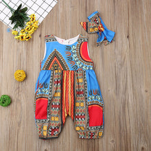 Load image into Gallery viewer, African Dashiki Romper Bazin Bohemian Jumpsuit Children - slvhasitall