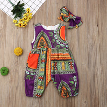Load image into Gallery viewer, African Dashiki Romper Bazin Bohemian Jumpsuit Children - slvhasitall