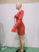 Load image into Gallery viewer, Women Solid Puff Sleeve Sexy Mini Fashion Vestidos Dress - slvhasitall