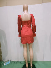 Load image into Gallery viewer, Women Solid Puff Sleeve Sexy Mini Fashion Vestidos Dress - slvhasitall