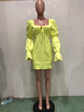 Load image into Gallery viewer, Women Solid Puff Sleeve Sexy Mini Fashion Vestidos Dress - slvhasitall