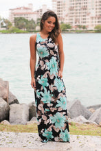 Load image into Gallery viewer, Women Floral Print Sleeveless Long Maxi Evening Gown