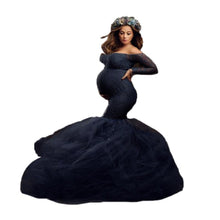 Load image into Gallery viewer, Long Sleeve Maternity Lace Maxi Dress