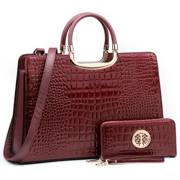 Dasein Tote Satchel Bag With Matching Wallet