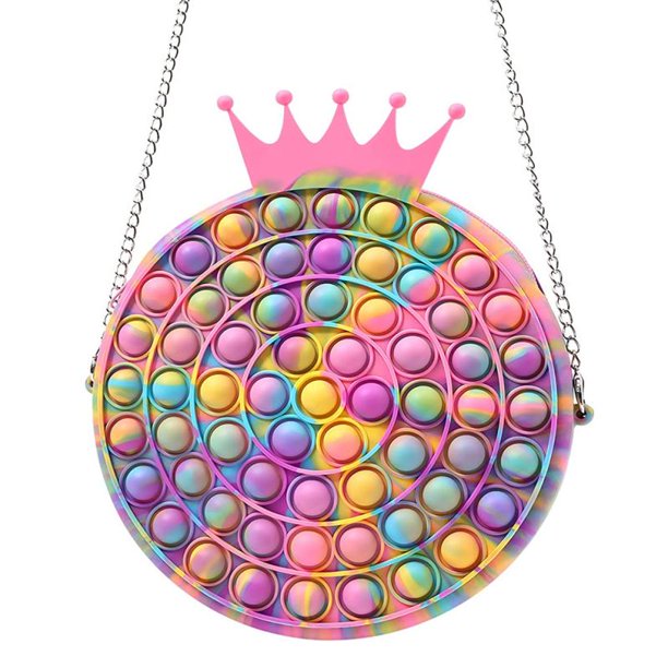 Silicone Pop Fidget Crown Shoulder Bag Push Bubble