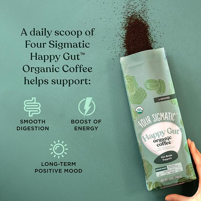 Organic Medium Roast Ground Mushroom Gut Health Coffee
