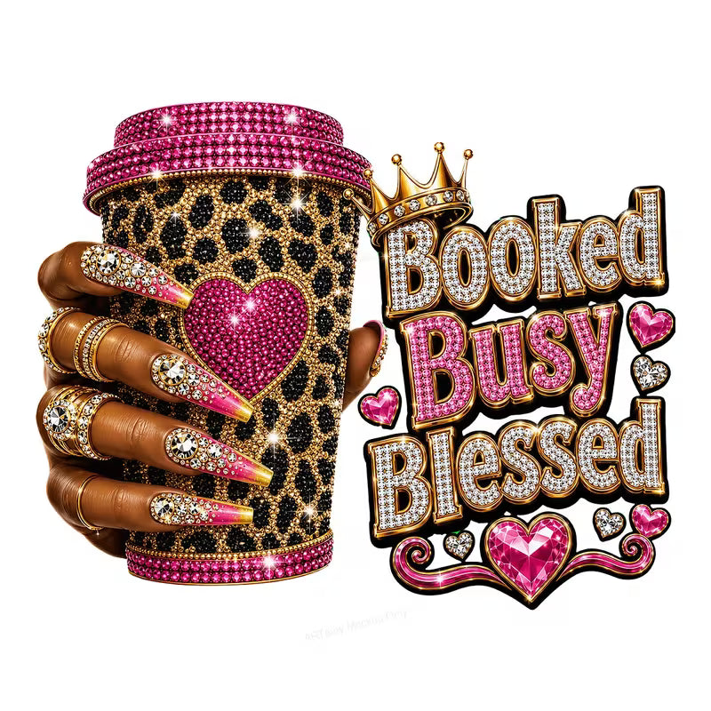 Booked Busy Blessed Leopard Coffee Cup