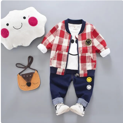 Fashion Autumn Boys Sport  Denim Suit Pants Set
