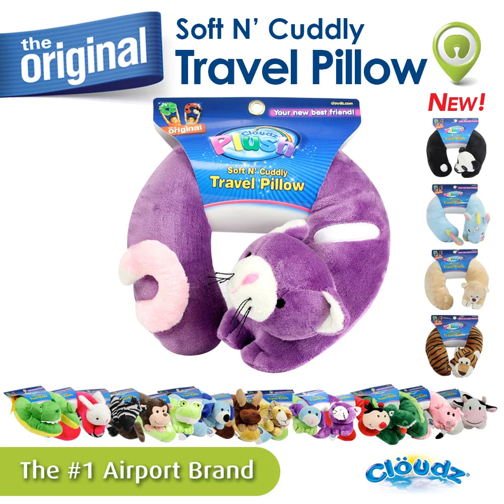 Cloudz Kids Plush Animal Neck Pillow