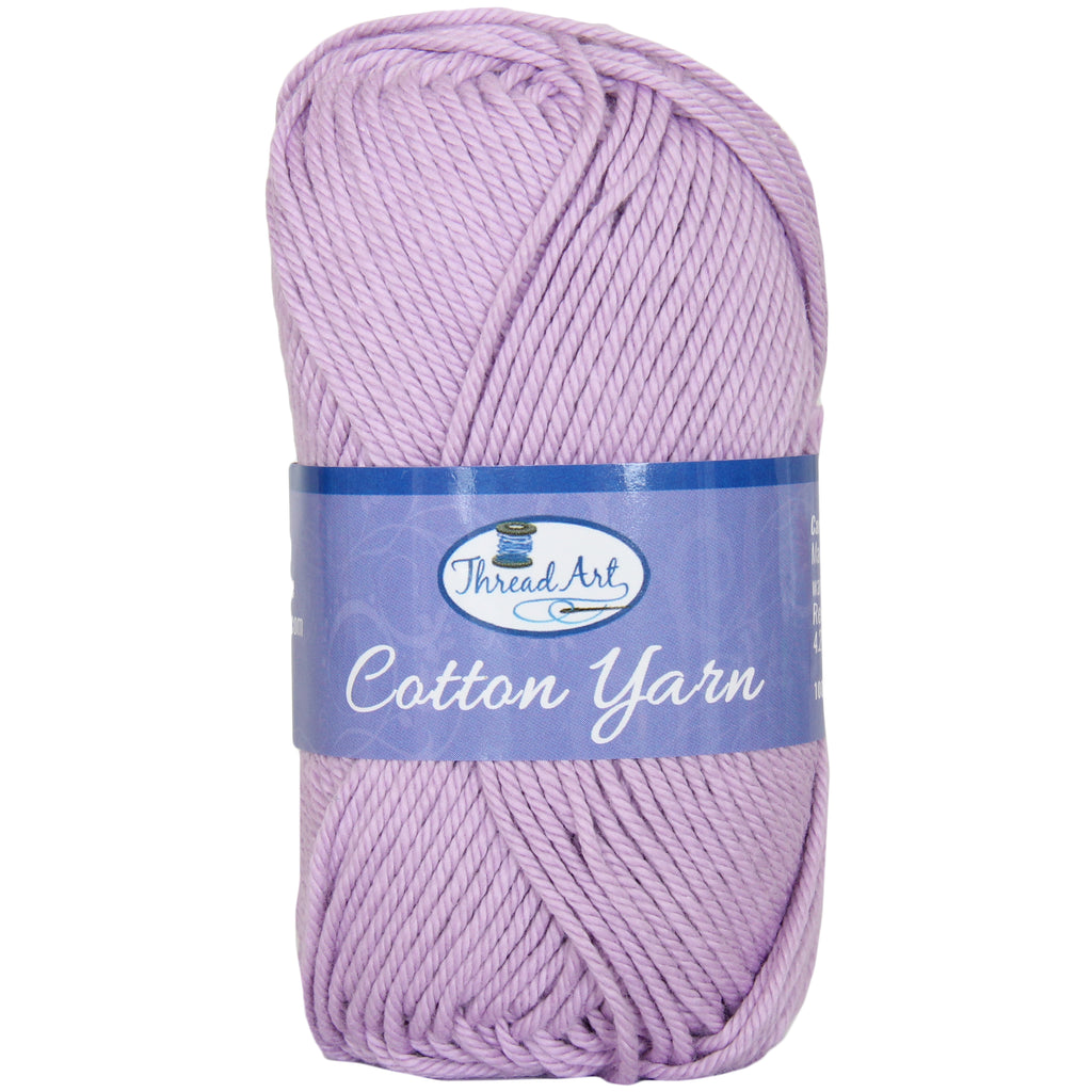 Threadart 100% Pure Cotton Crochet Yarn  Lavender ,30 Colors Available