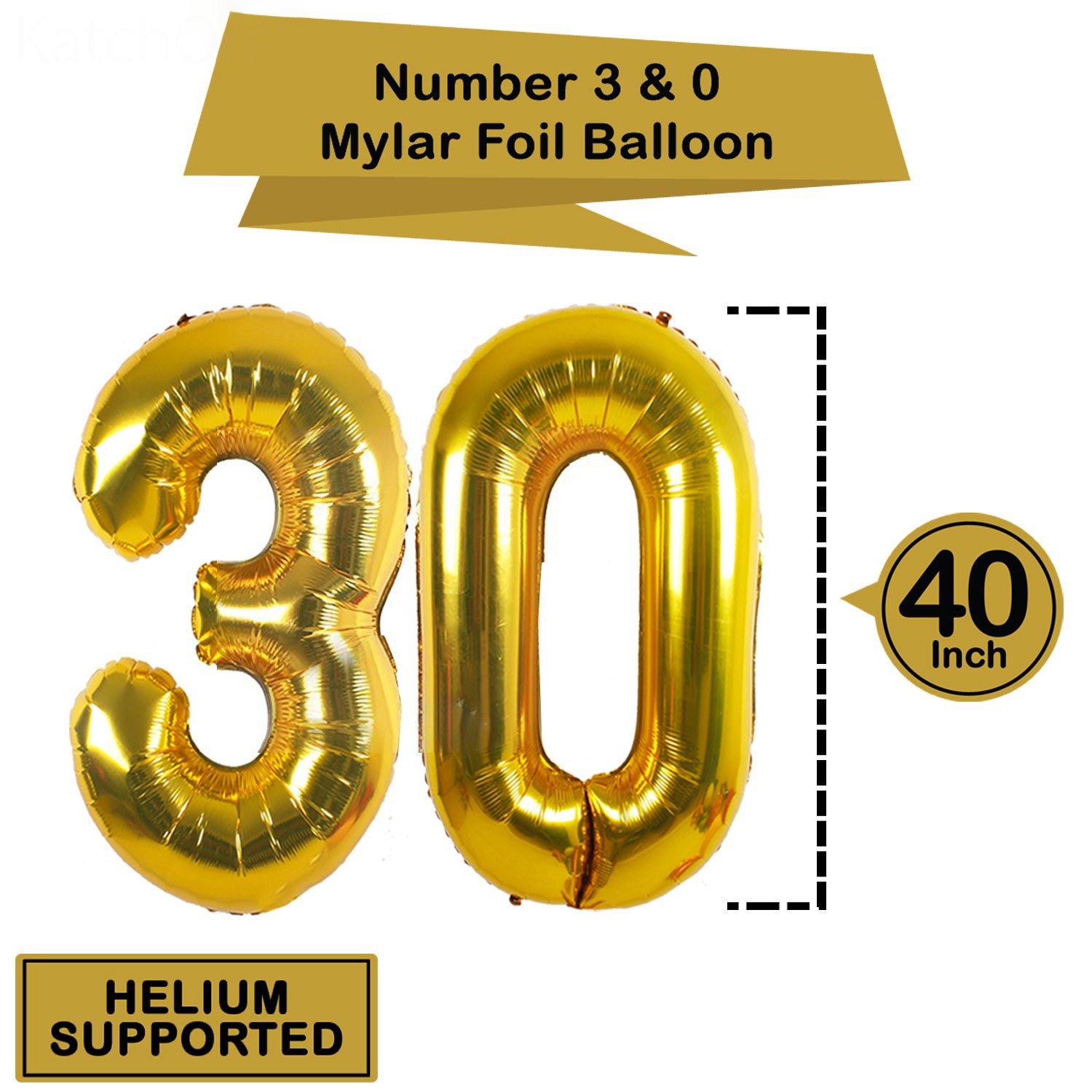 30th Birthday Party Decorations KIT Gold and Black